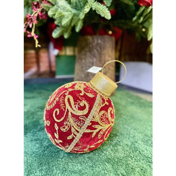 Luxus piros karácsonyi gömb 35 cm