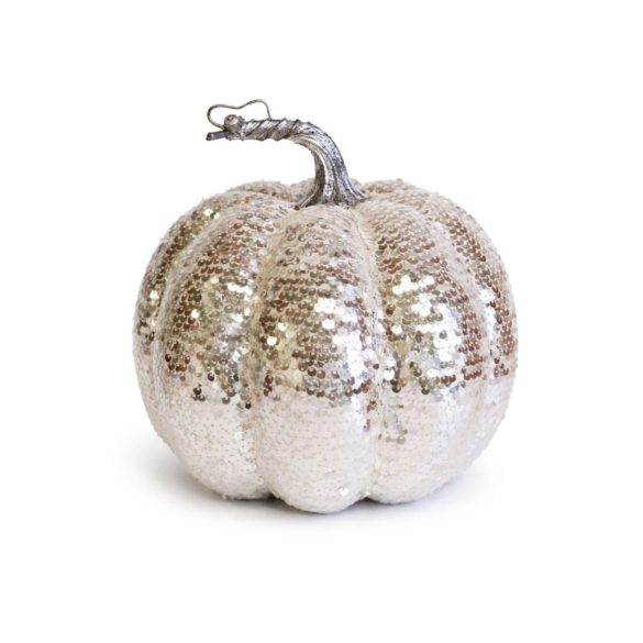 Fehér csillogó tök, 20 cm
