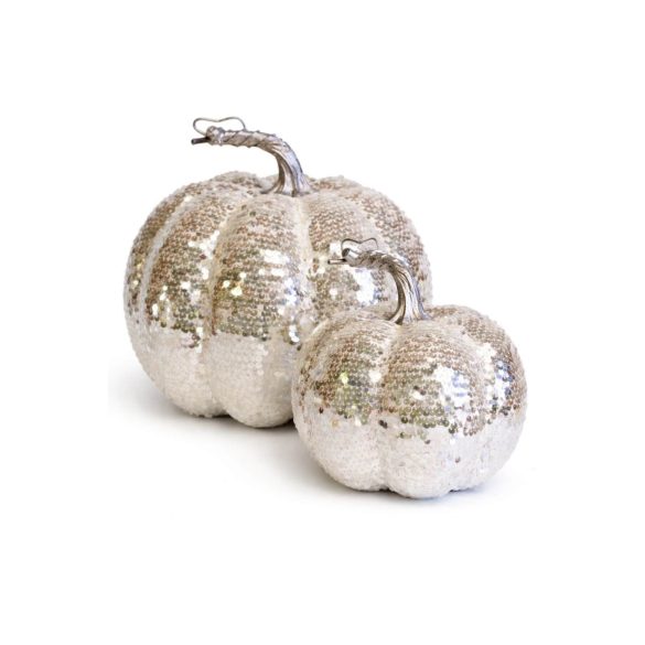 Fehér csillogó tök, 20 cm