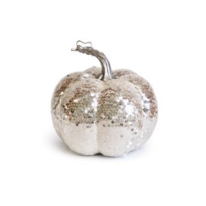 Fehér csillogó tök, 17 cm