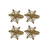 Arany karácsonyi szalvétagyűrűk Hópehely 4db