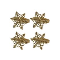 Arany karácsonyi szalvétagyűrűk Hópehely 4db