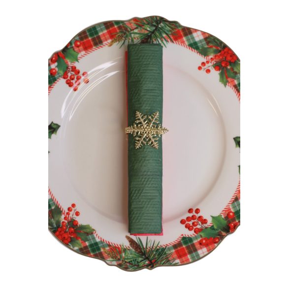 Arany karácsonyi szalvétagyűrűk Hópehely 4db