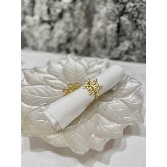 Arany karácsonyi szalvétagyűrűk Hópehely 4db