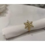 Arany karácsonyi szalvétagyűrűk Hópehely 4db