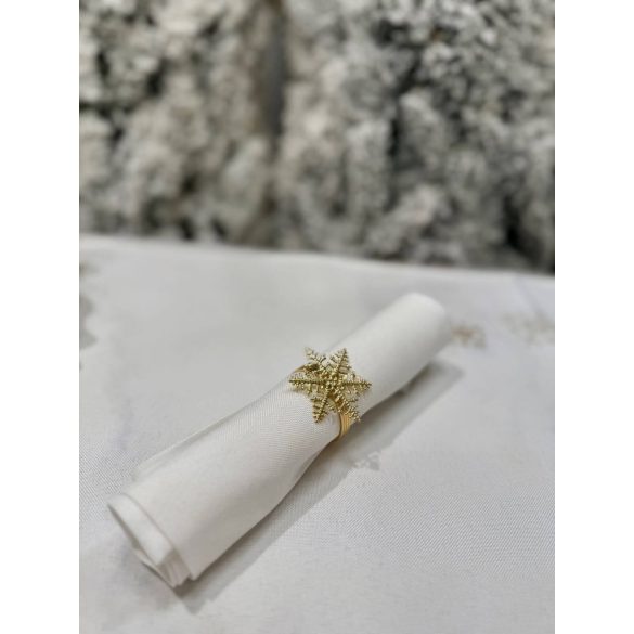 Arany karácsonyi szalvétagyűrűk Hópehely 4db