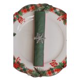 Ezüst karácsonyi szalvétagyűrűk Hópehely 4db