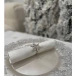 Ezüst karácsonyi szalvétagyűrűk Hópehely 4db