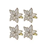 Karácsonyi szalvétagyűrű Fehér mikulásvirág, 4 db