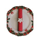 Karácsonyi szalvétagyűrű Fehér mikulásvirág, 4 db