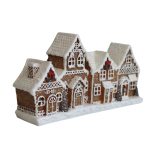 Megvilágított mézeskalács falu 24cm