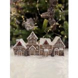 Megvilágított mézeskalács falu 24cm