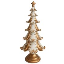 Krém és arany karácsonyfa 30cm