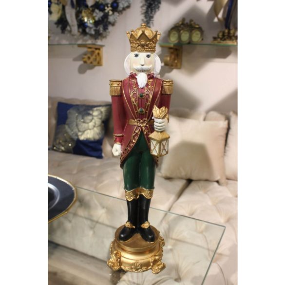 Piros karácsonyi dekoráció Diótörő 38cm