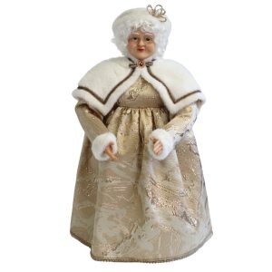 Arany karácsonyi dekoráció, Mikulás asszony 64 cm