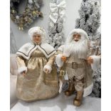Arany karácsonyi dekoráció, Mikulás asszony 64 cm