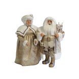 Arany karácsonyi dekoráció, Mikulás asszony 64 cm