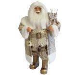 Arany karácsonyi dekoráció Mikulás 64cm