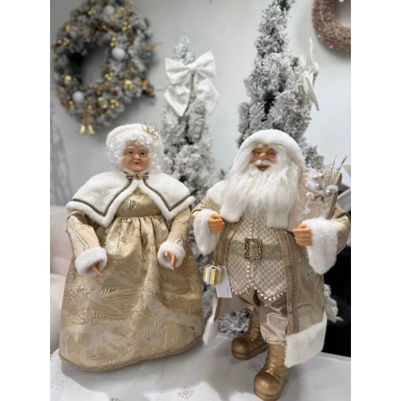 Arany karácsonyi dekoráció Mikulás 64cm
