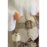 Arany karácsonyi dekoráció Mikulás 64cm