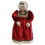 Piros karácsonyi dekoráció, Mikulás asszony 64 cm