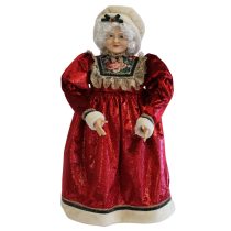 Piros karácsonyi dekoráció, Mikulás asszony 64 cm