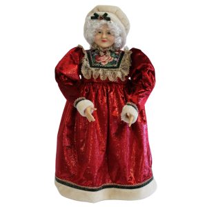 Piros karácsonyi dekoráció, Mikulás asszony 64 cm