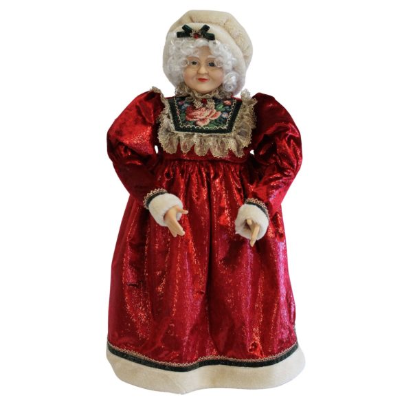 Piros karácsonyi dekoráció, Mikulás asszony 64 cm