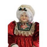 Piros karácsonyi dekoráció, Mikulás asszony 64 cm