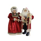 Piros karácsonyi dekoráció, Mikulás asszony 64 cm
