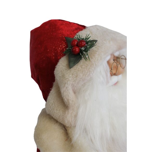 Piros karácsonyi dekoráció Mikulás  64cm