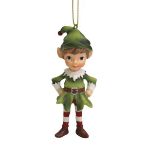 Zöld karácsonyi dísz manó Oliver 9cm