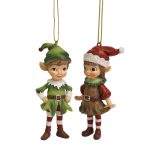 Zöld karácsonyi dísz manó Oliver 9cm