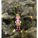 Zöld karácsonyi dísz manó Oliver 9cm