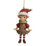 Piros karácsonyi dísz manó Mia 9cm