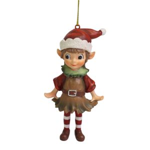 Piros karácsonyi dísz manó Mia 9cm