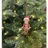 Piros karácsonyi dísz manó Mia 9cm