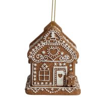 Mézeskalács karácsonyi dísz LED házikó 7cm