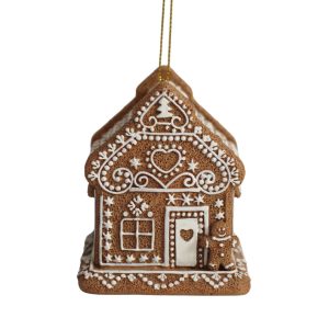 Mézeskalács karácsonyi dísz LED házikó 7cm