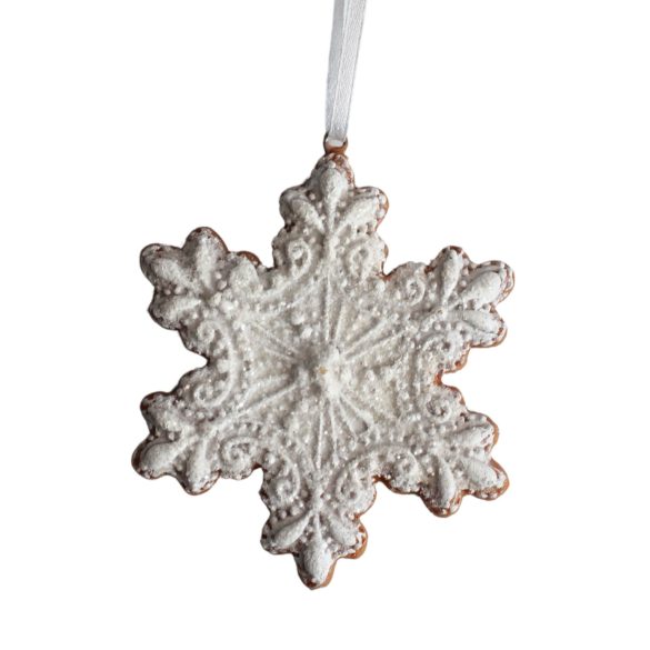 Mézeskalács karácsonyi dísz Hópehely 9cm