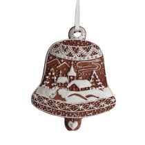 Mézeskalács karácsonyi csengettyű dísz 10cm