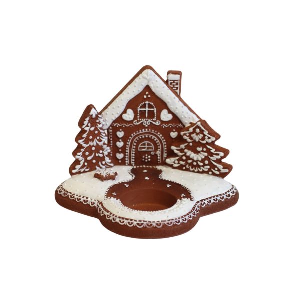 Mézeskalács gyertyatartó  Ház 15cm