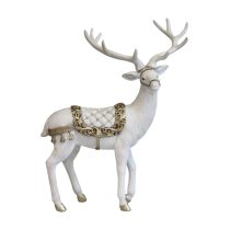 Fehér arany karácsonyi szarvas figura 30cm