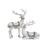 Fehér arany karácsonyi szarvas figura 30cm