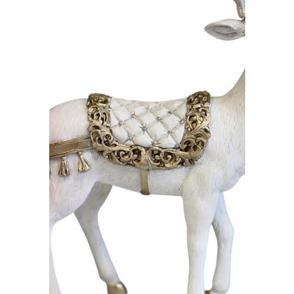 Fehér arany karácsonyi szarvas figura 30cm