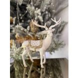 Fehér arany karácsonyi szarvas figura 30cm
