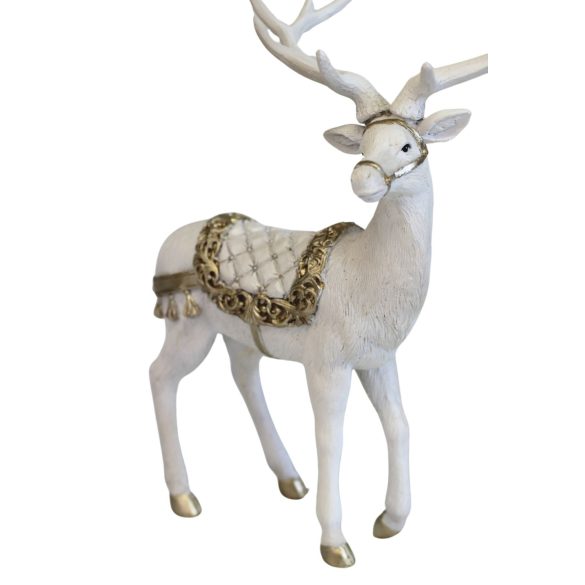 Fehér arany karácsonyi szarvas figura 30cm