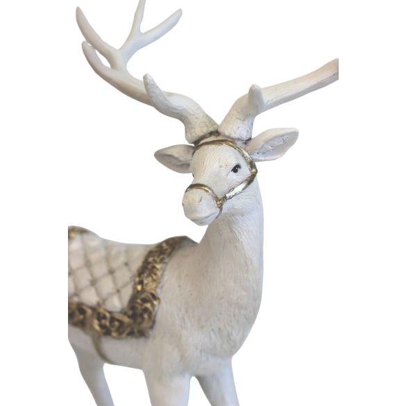 Fehér arany karácsonyi szarvas figura 30cm