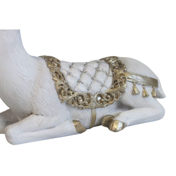 Fehér arany karácsonyi szarvas figura 18cm