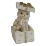 Fehér arany karácsonyi cica 10cm